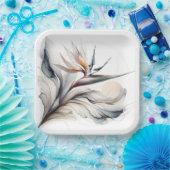 天堂鳥の花のアート ペーパープレート (パーティー)