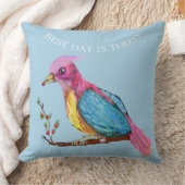 天堂鳥 | 今日が最高の日 スロー枕 クッション (ブランケット)