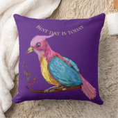 天堂鳥 | 今日が最高の日 スロー枕 クッション (ブランケット)