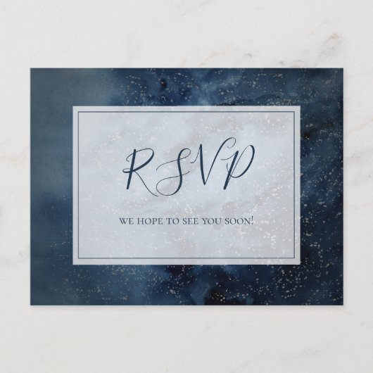 天夜空とフレームウェディングRSVP ポストカード (正面)