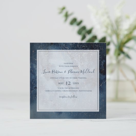 天夜空とフレームスクエア結婚 招待状 (スタンド正面)