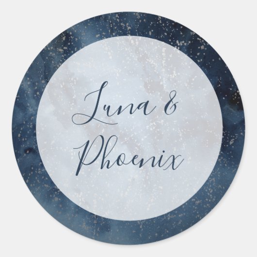 天夜空とフレーム封筒用シール ラウンドシール (正面)