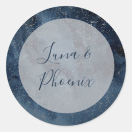 天夜空とフレーム封筒用シール ラウンドシール