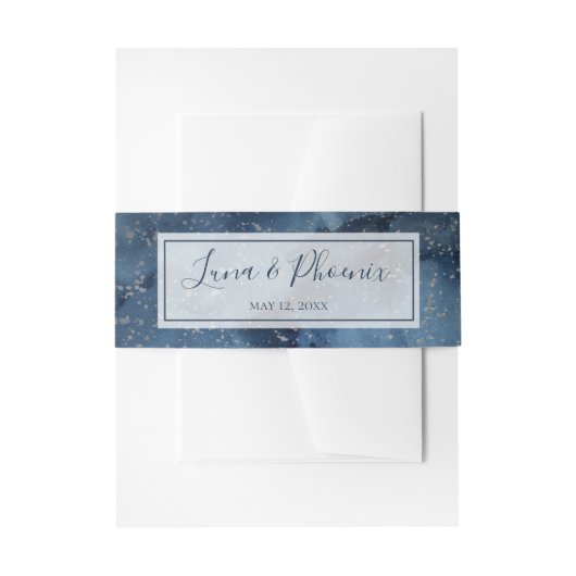 天夜空とフレーム結婚の 招待状ベリーバンド (正面例)