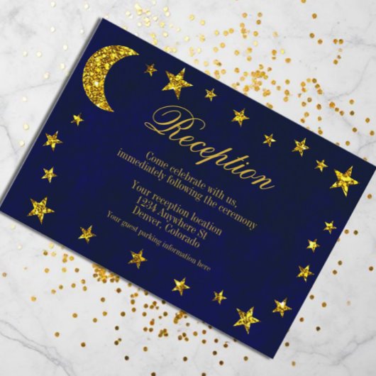 天夜空の結婚式のレセプション エンクロージャーカード