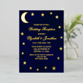 天夜空の結婚式のレセプション 箔招待状 (立ち正面)