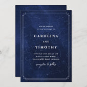 天夜空ウォーターカラー結婚式招待状 招待状 (正面/裏面)