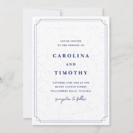 天夜空ウォーターカラー結婚式招待状 招待状