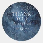 天夜空シルバーサンキューフェイスステッカー ラウンドシール (正面)