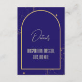 天夜空ネイビーブルーと金ゴールド結婚ズ エンクロージャーカード (正面)
