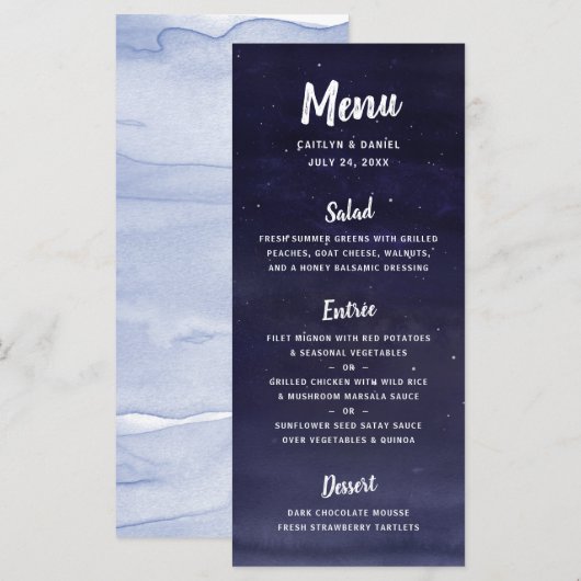 天夜空結婚の メニュー (正面/裏面)