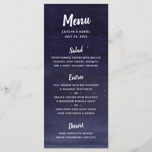 天夜空結婚の メニュー (正面)