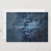 天夜空金ゴールド花嫁プロポーザルのカード 招待状 (裏面)