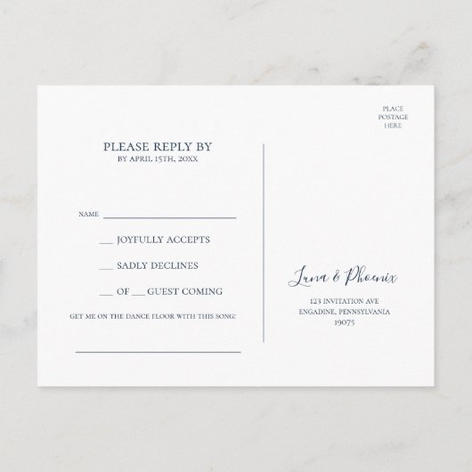 天夜空 |シルバーソングリクエストRSVP ポストカード (裏面)