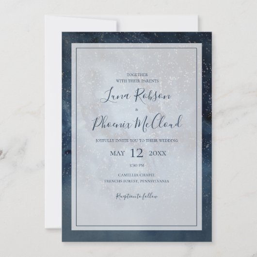 天夜空(フレーム付きカジュアル結婚) 招待状 (正面)