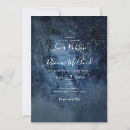 天夜空 |金ゴールドすべて結婚の 招待状