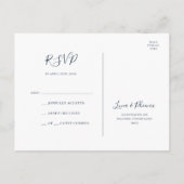 天夜空 |金ゴールドウェディングRSVPポストカード ポストカード (裏面)