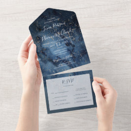 天夜空 |金ゴールドシールと送信 オールインワン招待状