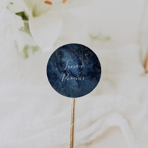 天夜空  金ゴールド結婚の封筒用シール ラウンドシール