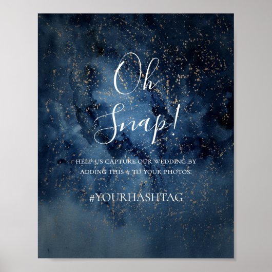 天夜空 | Ohスナップハッシュタグの金ゴールド記号 ポスター (正面)