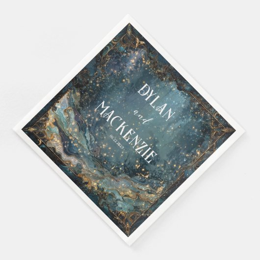 天大理石銀河系結婚ズナプキン (コーナー)