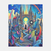 天大聖堂の街並み フリースブランケット (正面)