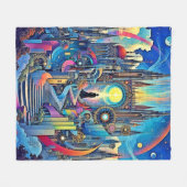 天大聖堂の街並み フリースブランケット (正面(横))