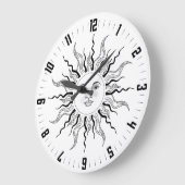 天太陽ブラックヴィンテージサンバースト ラージ壁時計 (傾斜)