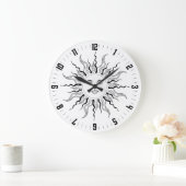 天太陽ブラックヴィンテージサンバースト ラージ壁時計 (ホーム)