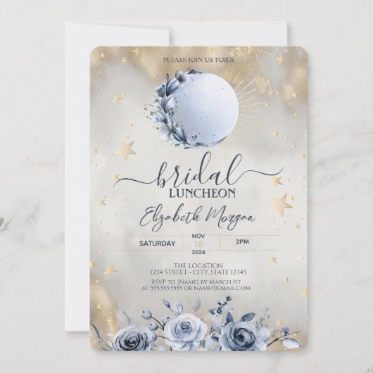 天太陽ブルームーンバラブライダルルンチョン 招待状 (正面)