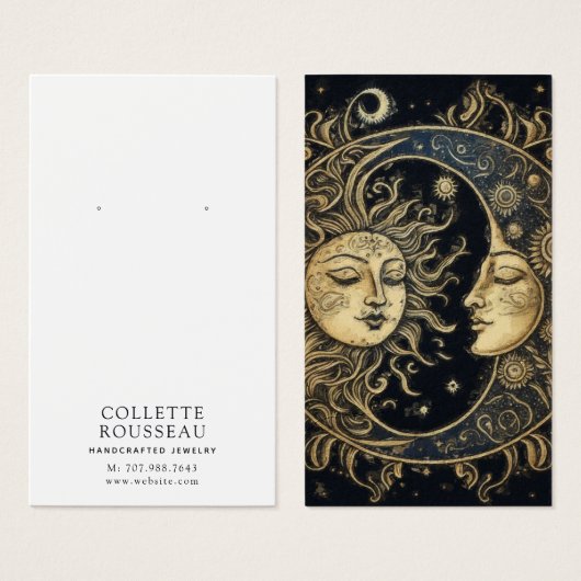 天太陽ムーンイヤリングジュエリー表示 (正面&裏面)