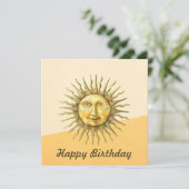 天太陽顔カラーブロックハッピーバースデーカード サンキューカード (スタンド正面)