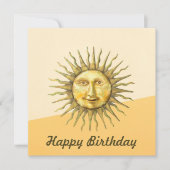 天太陽顔カラーブロックハッピーバースデーカード サンキューカード (正面)