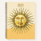 天太陽顔カラーブロック行頭文字 ノートブック (正面)