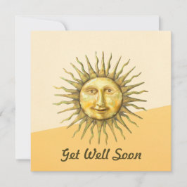 天太陽顔カラーブロックGet Well Card サンキューカード