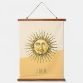 天太陽顔コロブロックモノグラム 吊り下げ型タペストリー (正面)