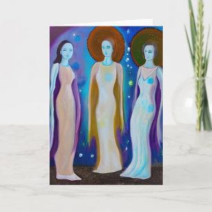 天女の抽象芸術作品 カード