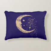 天女の月と星,ボホ,エレガント金ゴールド アクセントクッション (正面)