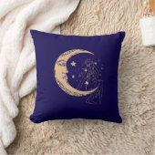 天女の月と星，ボホ，エレガント金ゴールド クッション (ブランケット)