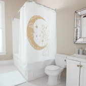 天女の月と星,ボホ,エレガント金ゴールド シャワーカーテン (インサイチュ)