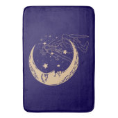 天女の月と星，ボホ，エレガント金ゴールド バスマット (正面縦)