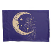 天女の月と星，ボホ，エレガント金ゴールド 枕カバー (正面左)