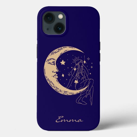 天女の月と星,ボホ,エレガント金ゴールド Case-Mate iPhoneケース (裏面)