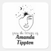 天女ラインアートライブパーソナライズされたラリ スクエアシール (正面)