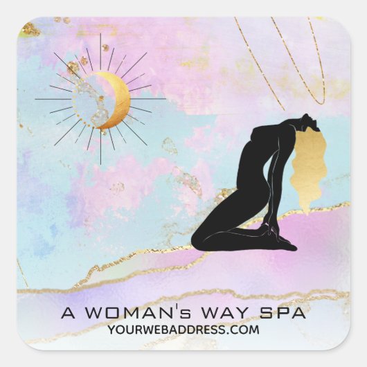 *~*天女神レインボーパステルグリッターAP22 スクエアシール (正面)