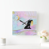 *~*天女神レインボーパステルグリッターAP22 スクエア壁時計 (ホーム)