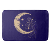 天女 月と星、ボヘミアン、エレガント ゴールド バスマット (正面)