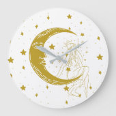 天女,月の星,ボホ,天文学エレガント ラージ壁時計 (正面)