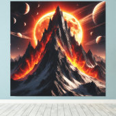天威厳のあるの宇宙の炎の山 キャンバスプリント (インサイチュ (ウッドフロア))