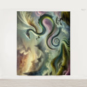 天威厳のある竜のファンタジー山脈 タペストリー (正面)